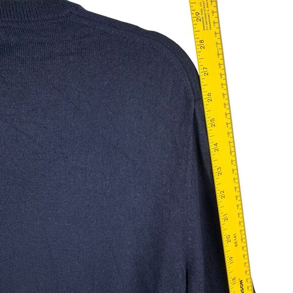 Club Monaco Sweater Mens Medium Navy Blue Wool Crew Neck Preppy Career Office - Picture 10 of 10